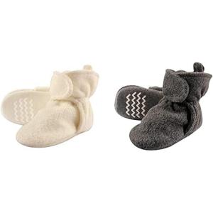 image:imageHudson Baby Cozy Fleece Booties 2PackCreamDark Gray