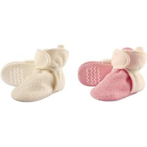 image:imageHudson Baby Cozy Fleece Booties 2PackCreamLight Pink Cream