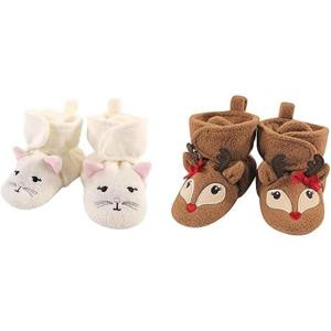 image:imageHudson Baby Cozy Fleece Booties 2PackKittyGirl Reindeer
