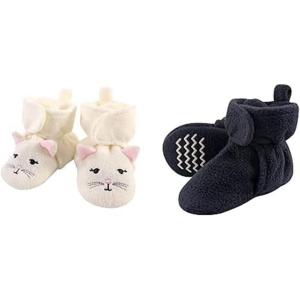 image:imageHudson Baby Cozy Fleece Booties 2PackKittyNavy