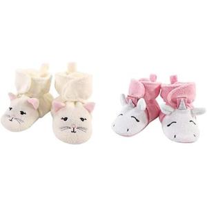 image:imageHudson Baby Cozy Fleece Booties 2PackKittyPink Rainbow Unicorn