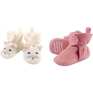 image:imageHudson Baby Cozy Fleece Booties 2PackKittyStrawberry Pink