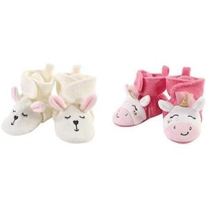 image:imageHudson Baby Cozy Fleece Booties 2PackModern BunnyPink Star Unicorn