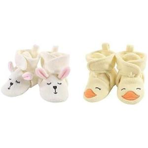image:imageHudson Baby Cozy Fleece Booties 2PackModern BunnyYellow Duck