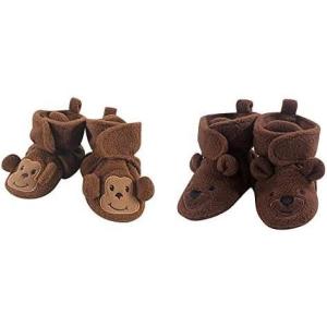 image:imageHudson Baby Cozy Fleece Booties 2PackMonkeyBrown Bear