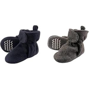 image:imageHudson Baby Cozy Fleece Booties 2PackNavyDark Gray