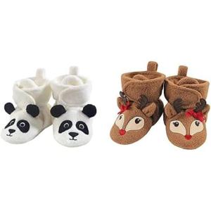 image:imageHudson Baby Cozy Fleece Booties 2PackPanda BearGirl Reindeer