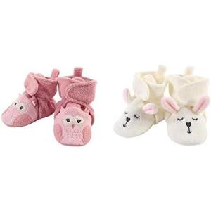 image:imageHudson Baby Cozy Fleece Booties 2PackPink OwlModern Bunny