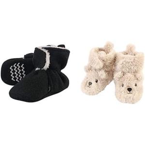 image:imageHudson Baby Cozy Fleece and Sherpa Booties 2PackBlackBear