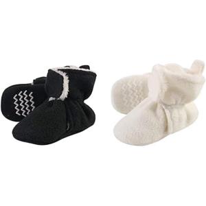 image:imageHudson Baby Cozy Fleece and Sherpa Booties 2PackBlackCream