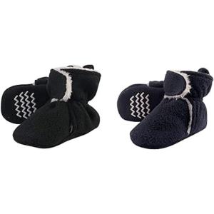 image:imageHudson Baby Cozy Fleece and Sherpa Booties 2PackBlackNavy