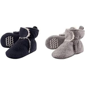 image:imageHudson Baby Cozy Fleece and Sherpa Booties 2PackNavyHeather Gray