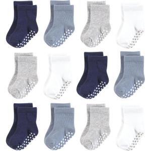 image:imageHudson Baby Infant Boy Cotton Rich Newborn and Terry Socks Blue Gray Basic 612 Months