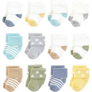 image:imageHudson Baby Infant Boy Cotton Rich Newborn and Terry Socks Boy Asst Stars 612 Months