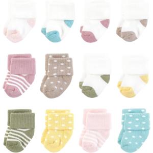 image:imageHudson Baby Infant Girl Cotton Rich Newborn and Terry Socks Girl Confetti Colors 612 Months