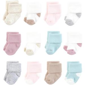 image:imageHudson Baby Infant Girl Cotton Rich Newborn and Terry Socks Girl Soft Asst Colors 612 Months