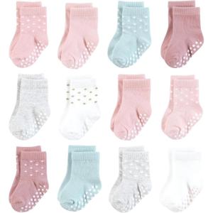image:imageHudson Baby Infant Girl Cotton Rich Newborn and Terry Socks Soft Dots 06 Months