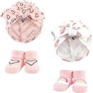 image:imageHudson Baby Infant Girls Turban and Socks Set One SizeModern Rainbow