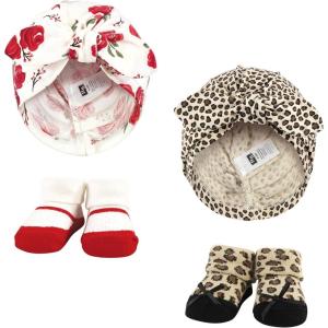 image:imageHudson Baby Infant Girls Turban and Socks Set One SizeRed Rose Leopard