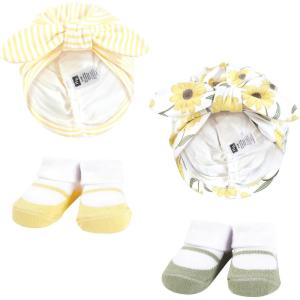 image:imageHudson Baby Infant Girls Turban and Socks Set One SizeYellow Daisy