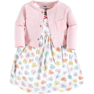 image:imageHudson Baby Infant and Toddler Girls Cotton Dress and Cardigan SetBe Mine Valentine