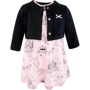 image:imageHudson Baby Infant and Toddler Girls Cotton Dress and Cardigan SetFairytale Princess