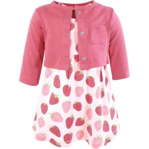 image:imageHudson Baby Infant and Toddler Girls Cotton Dress and Cardigan SetStrawberry Love