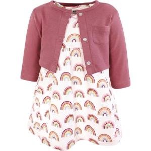 image:imageHudson Baby Infant and Toddler Girls Cotton Dress and Cardigan SetSunshine and Rainbows