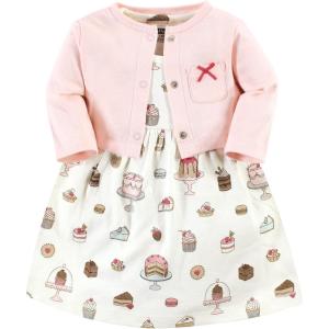 image:imageHudson Baby Infant and Toddler Girls Cotton Dress and Cardigan SetSweet Bakery