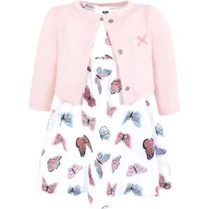 image:imageHudson Baby Infant and Toddler Girls Cotton Dress and Cardigan SetSweet Butterflies