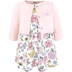 image:imageHudson Baby Infant and Toddler Girls Cotton Dress and Cardigan SetVintage Blossom