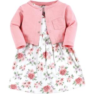 image:imageHudson Baby Infant and Toddler Girls Cotton Dress and Cardigan SetVintage Floral
