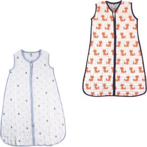 image:imageHudson Baby Safe Sleep Wearable Muslin Sleeping Bag 2 Pack AnchorFoxes 1824 Months
