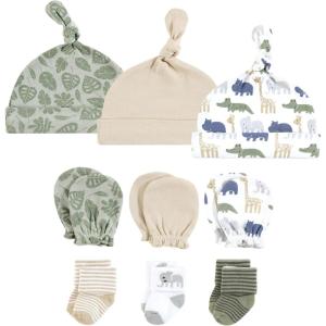 image:imageHudson Baby Unisex Baby Caps Mittens and Socks Set 06 MonthsWild Leaf Safari