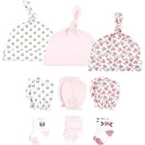 image:imageHudson Baby Unisex Baby Caps Mittens and Socks Set 06 MonthsWild Rose Modern Floral