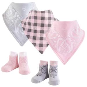 image:imageHudson Baby Unisex Baby Cotton Bib and Sock Set Cowgirl One SizeCowgirl