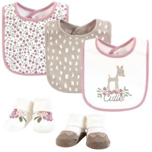 image:imageHudson Baby Unisex Baby Cotton Bib and Sock Set Cowgirl One SizeFawn Cutie