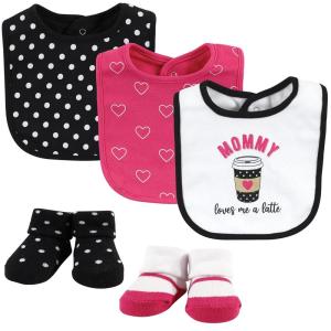 image:imageHudson Baby Unisex Baby Cotton Bib and Sock Set Cowgirl One SizeMommy Latte