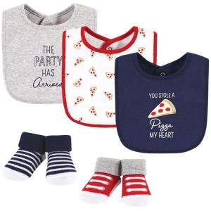 image:imageHudson Baby Unisex Baby Cotton Bib and Sock Set Cowgirl One SizePizza