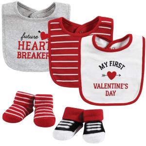 image:imageHudson Baby Unisex Baby Cotton Bib and Sock Set Cowgirl One SizeValentine Heartbreaker