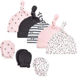 image:imageHudson Baby Unisex Baby Cotton Cap and Scratch Mitten SetBerry Floral