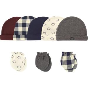 image:imageHudson Baby Unisex Baby Cotton Cap and Scratch Mitten SetFootball