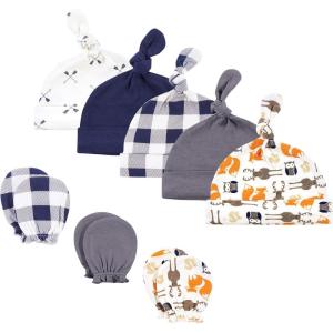 image:imageHudson Baby Unisex Baby Cotton Cap and Scratch Mitten SetForest