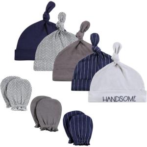 image:imageHudson Baby Unisex Baby Cotton Cap and Scratch Mitten SetHandsome