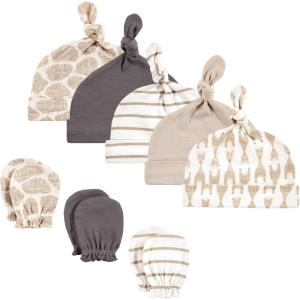 image:imageHudson Baby Unisex Baby Cotton Cap and Scratch Mitten SetModern Giraffe