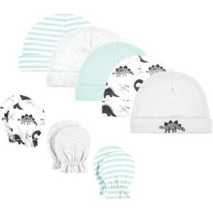 image:imageHudson Baby Unisex Baby Cotton Cap and Scratch Mitten SetNeutral Dino