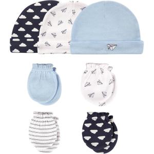 image:imageHudson Baby Unisex Baby Cotton Cap and Scratch Mitten SetPaper Airplane