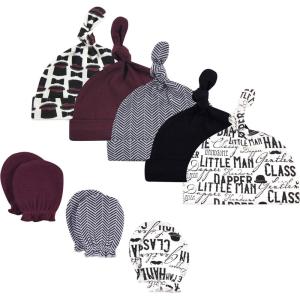 image:imageHudson Baby Unisex Baby Cotton Cap and Scratch Mitten SetVintage Little Man