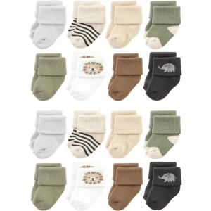image:imageHudson Baby Unisex Baby Cotton Rich Baby Terry Socks 16PackBrave Lion