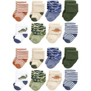 image:imageHudson Baby Unisex Baby Cotton Rich Baby Terry Socks 16PackDinosaur Explorer
